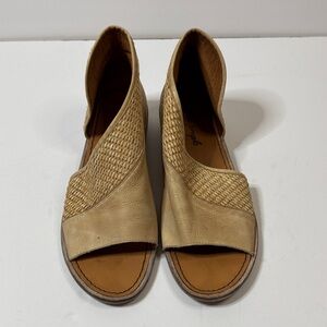 Free People Mont Blanc Leather Sandal Woven Accents Size 40